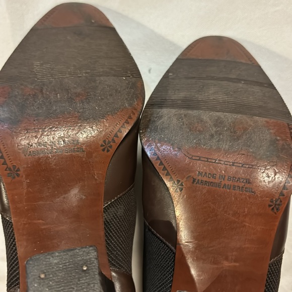 Nicole  Women’s Ankle Boots Brown Elastic Stretch Leather Pointed Toe Size 7 - Picture 6 of 8